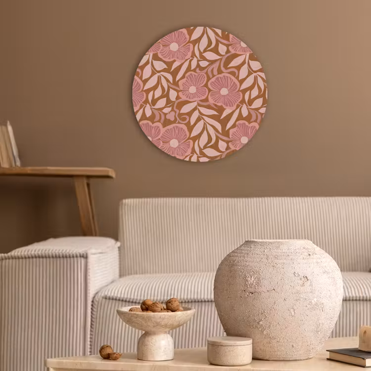 Sfeer - Bloemen - Roze Akoestische PET Vilt - Rond klein 838 -sfeer1