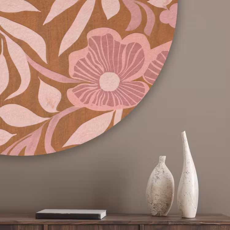 Sfeer - Bloemen - Roze Akoestische PET Vilt - Rond klein 838 -sfeer5_closeup