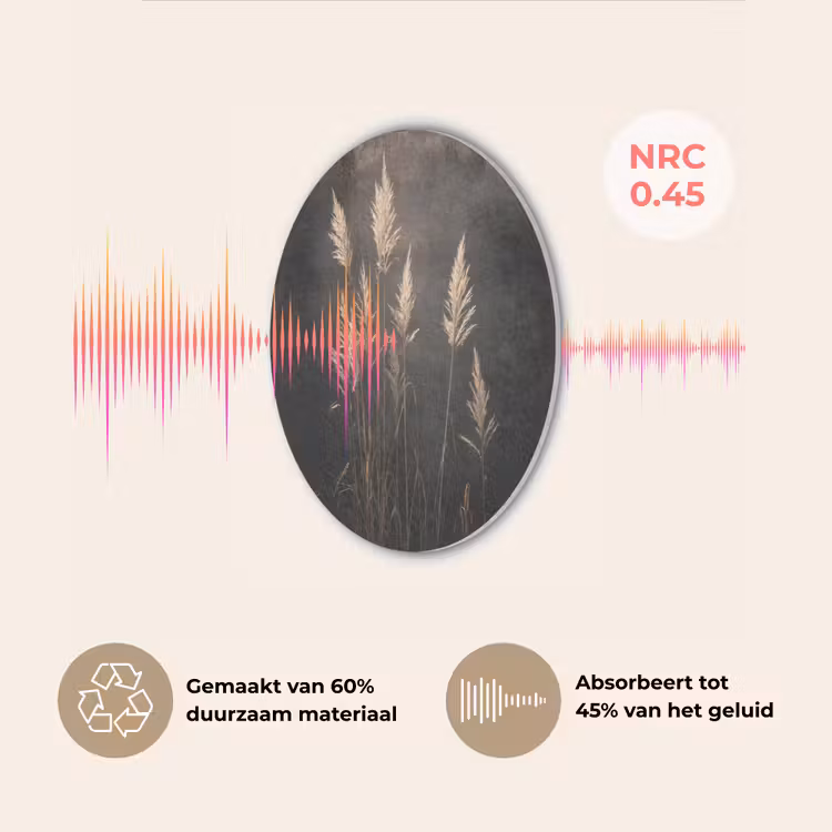 Siergras - Pluimen - Verlichting - Zwart Akoestische PET Vilt - Rond klein -USP_NL