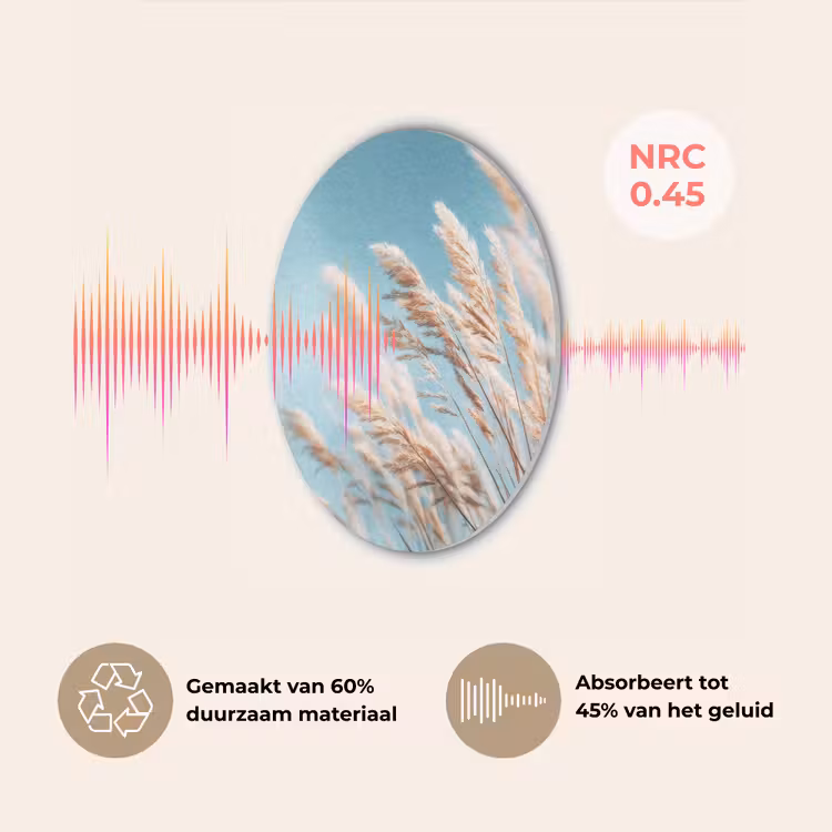 Siergras - Wind - Lichtbruin Akoestische PET Vilt - Rond klein -USP_NL
