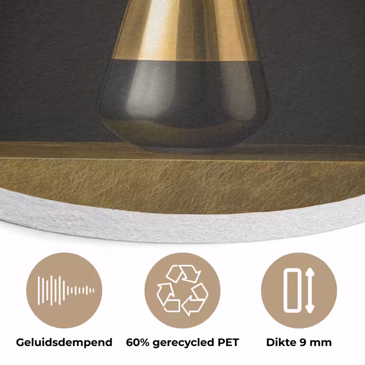 Sierlijk - Boeket - Goud - Vaas Akoestische PET Vilt - Rond klein -closeup_NL