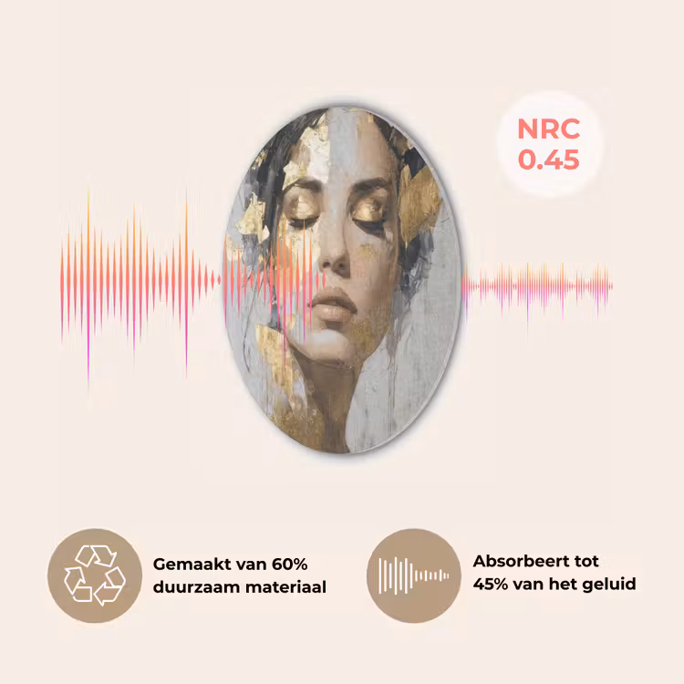 Sierlijk - Vrouw - Goud - Ogen Akoestische PET Vilt - Rond klein -USP_NL