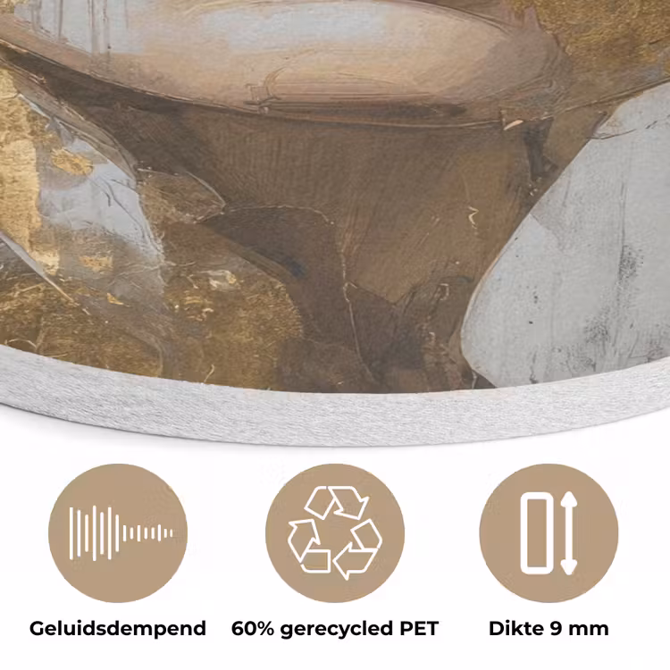 Sierlijk - Vrouw - Goud - Ogen Akoestische PET Vilt - Rond klein -closeup_NL