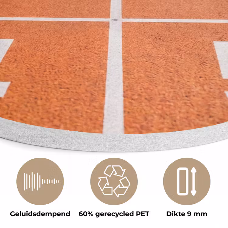 Sintelbaan - Stadion - Sport -Oranje Akoestische PET Vilt - Rond klein -closeup_NL