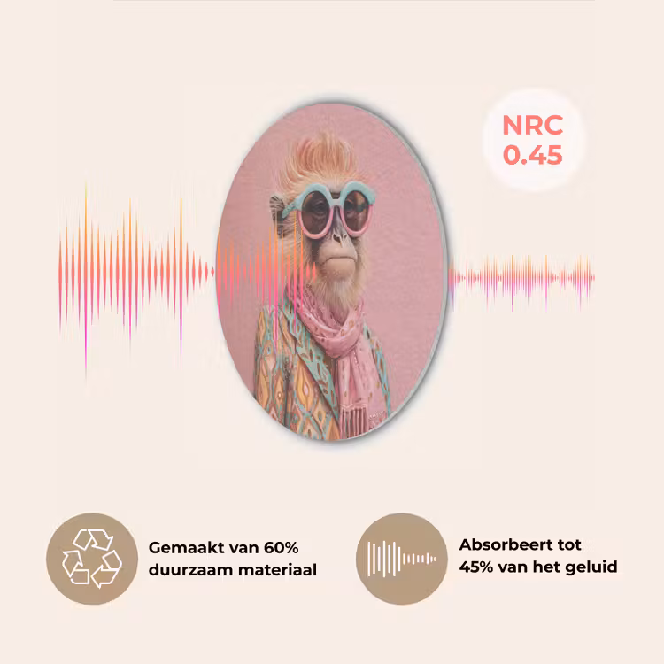 Sjaal - Aap - Zonnebril - Jasje Akoestische PET Vilt - Rond klein -USP_NL