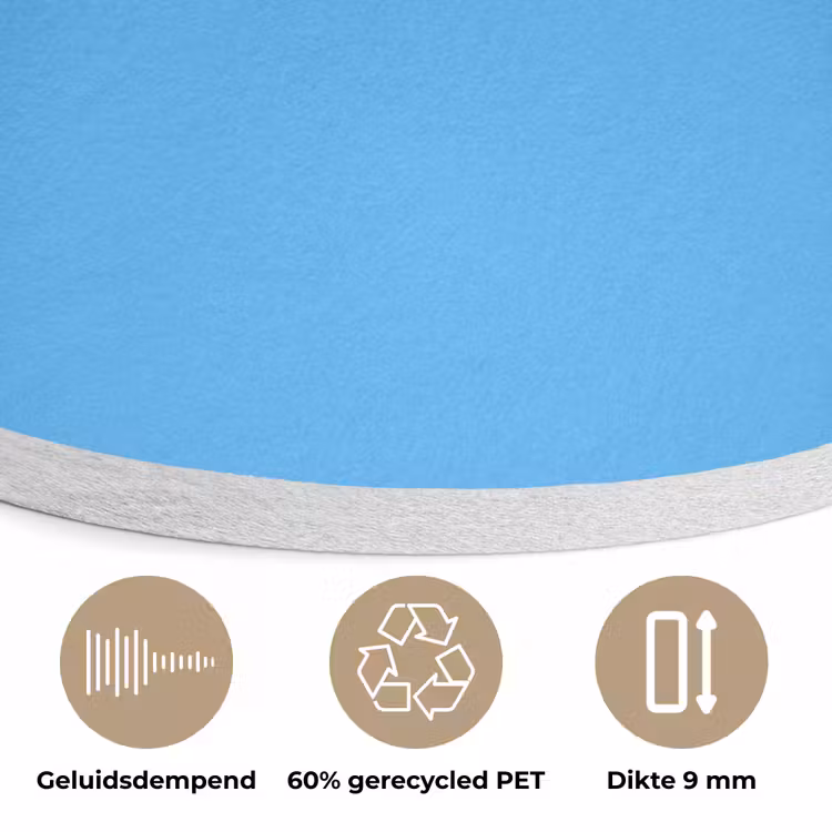 Sky - Blue - Blauw Akoestische PET Vilt - Rond klein 838 -closeup_NL
