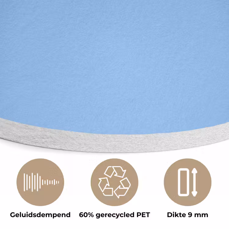 Sky - Glow - Blauw Akoestische PET Vilt - Rond klein 838 -closeup_NL