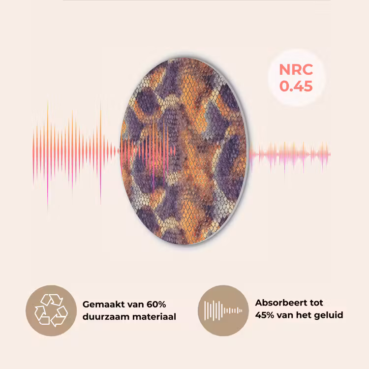 Slang - Kleurrijk - Schubben Akoestische PET Vilt - Rond klein 838 -USP_NL