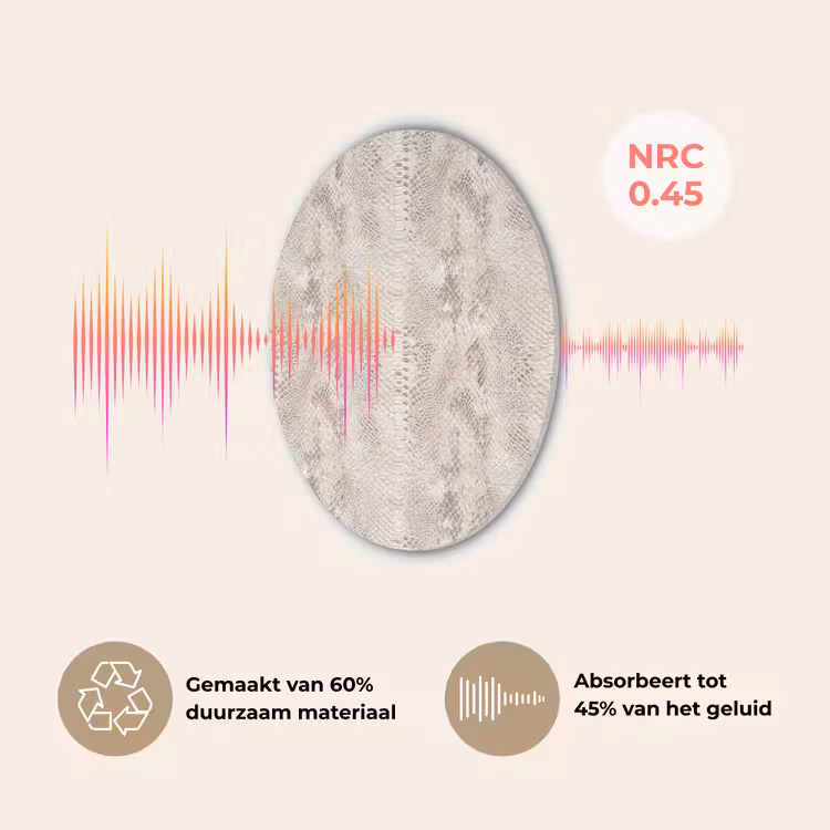 Slang - Patroon - Beige Akoestische PET Vilt - Rond klein 838 -USP_NL