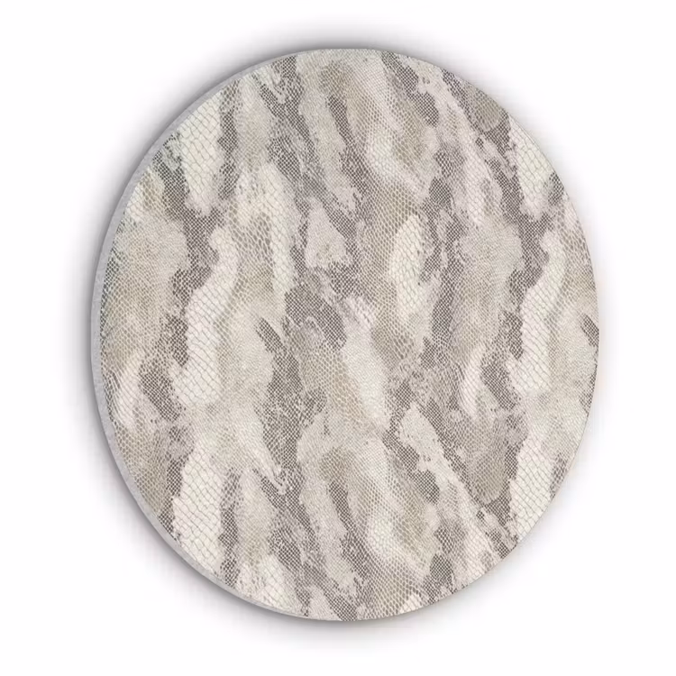 Slang - Patroon - Taupe Akoestische PET Vilt - Rond klein 838 -3d