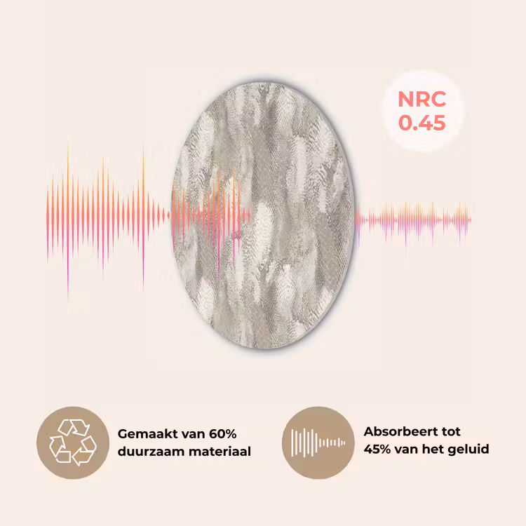 Slang - Textuur - Zand Akoestische PET Vilt - Rond klein 838 -USP_NL