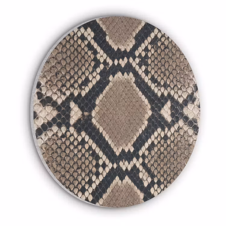 Slangenprint - Python - Bruin Akoestische PET Vilt - Rond klein -3d