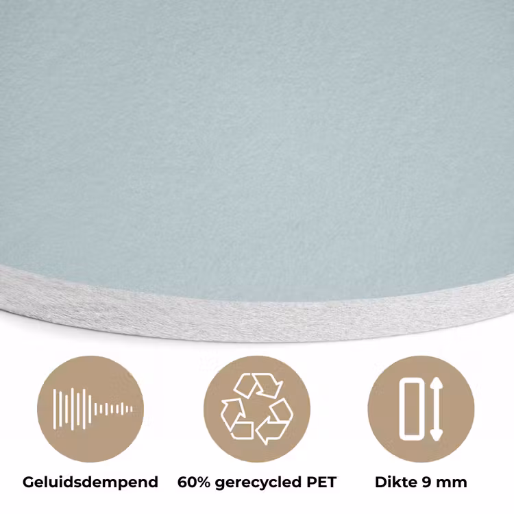 Slate - Blue - Blauw Akoestische PET Vilt - Rond klein 838 -closeup_NL