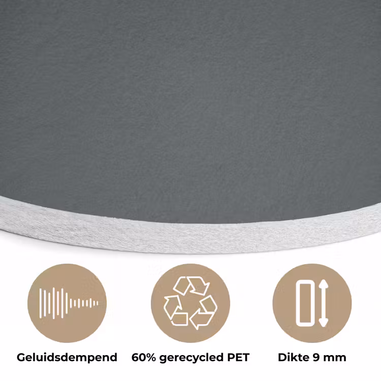 Slate - Millstone - Grijs Akoestische PET Vilt - Rond klein 838 -closeup_NL