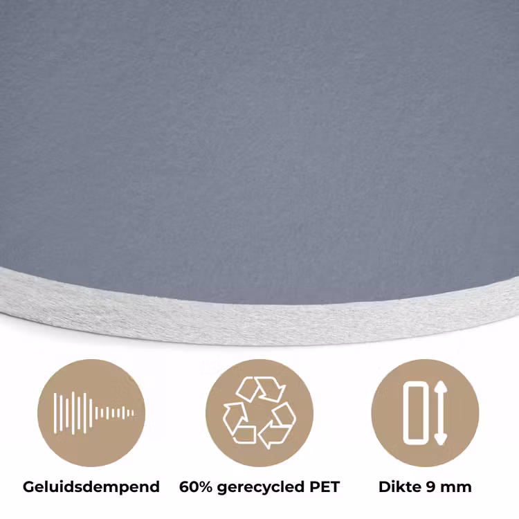 Slate - Whisper - Blauw Akoestische PET Vilt - Rond klein 838 -closeup_NL