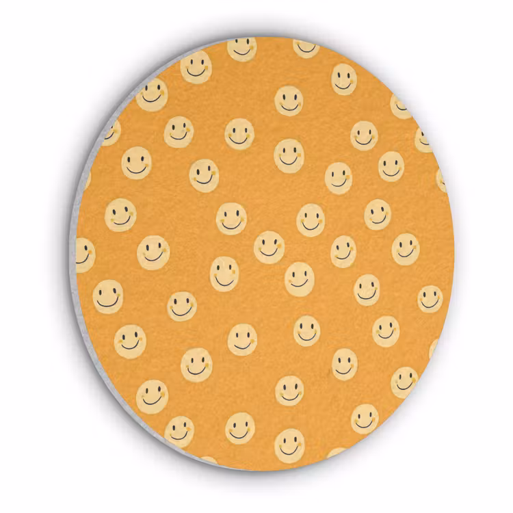 Smileys - Retro - Heel Akoestische PET Vilt - Rond klein 838 -3d