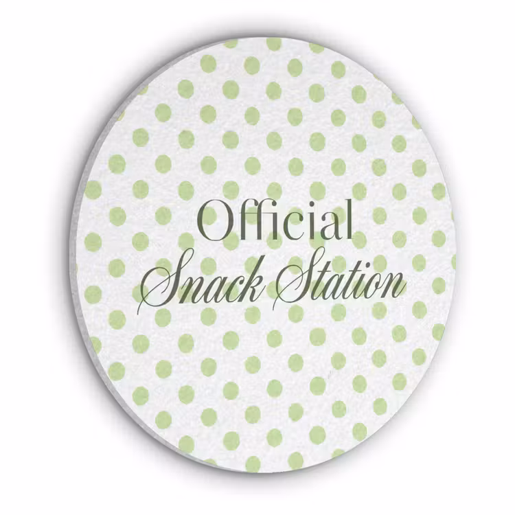 Snack Station - Groen - Stippen Akoestische PET Vilt - Rond klein -3d