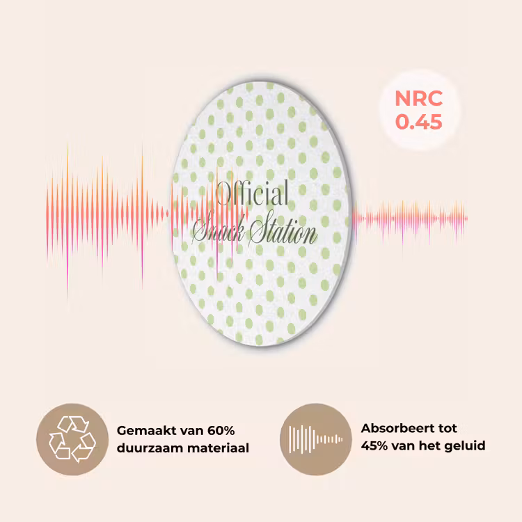 Snack Station - Groen - Stippen Akoestische PET Vilt - Rond klein -USP_NL