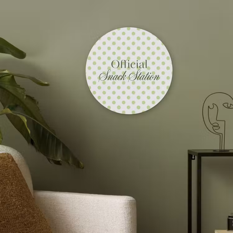 Snack Station - Groen - Stippen Akoestische PET Vilt - Rond klein -sfeer2