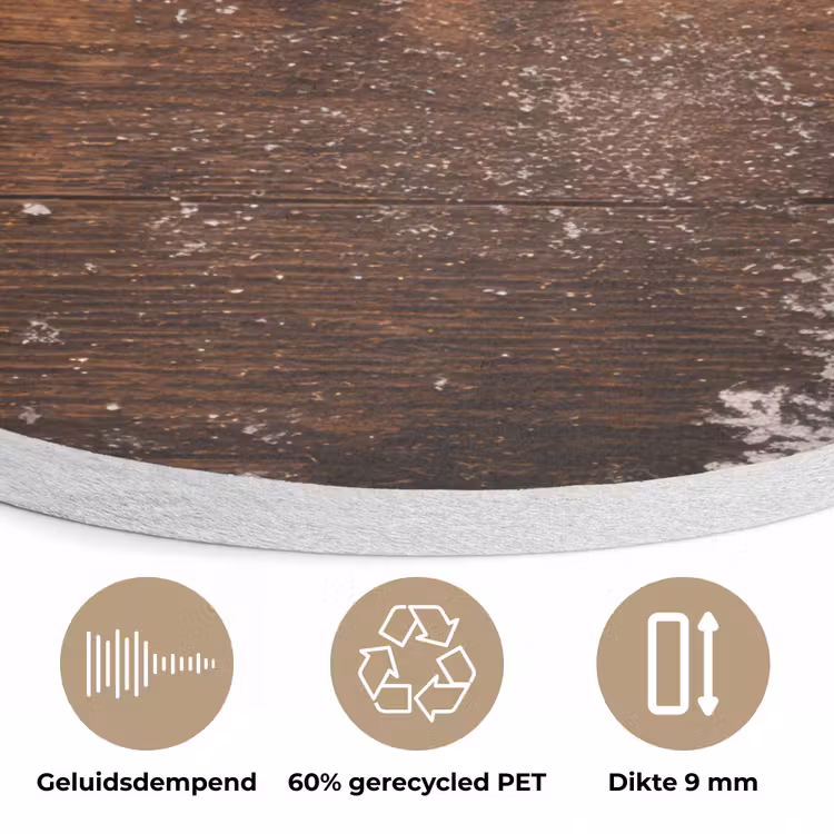 Sneeuw - Houtlook - Quote - Let it snow Akoestische PET Vilt - Rond klein -closeup_NL