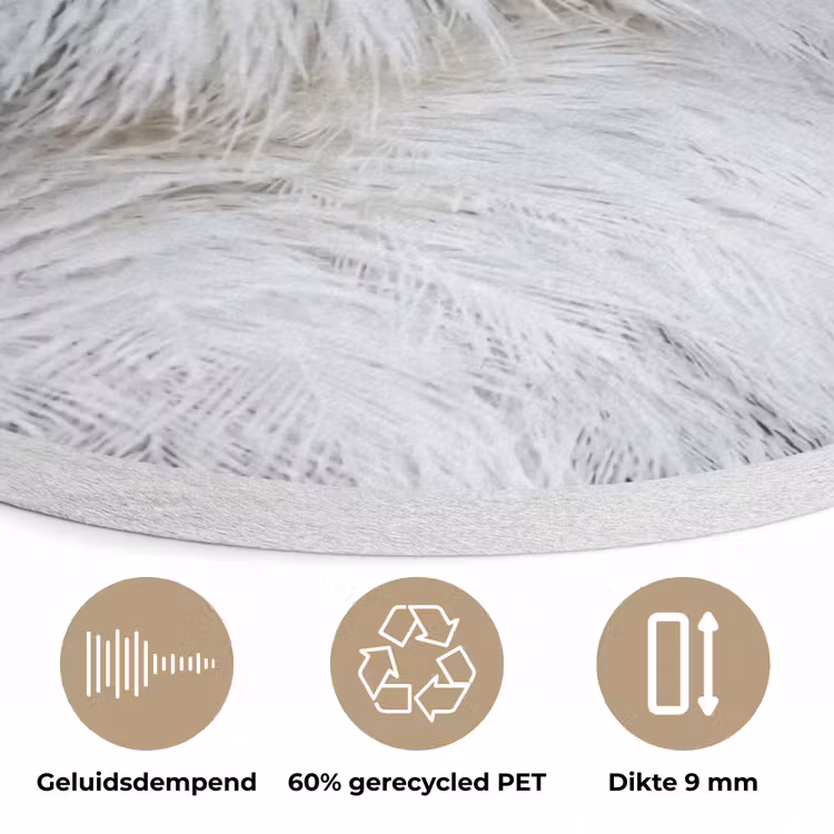 Sneeuwuil - Oog - Wildlife - Wit Akoestische PET Vilt - Rond klein -closeup_NL