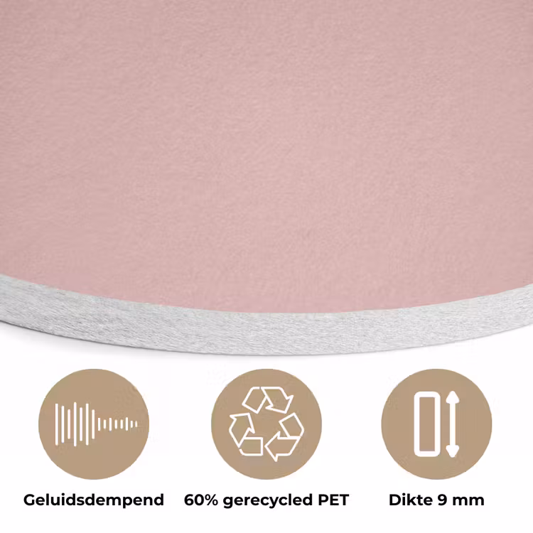 Soft - Blush - Roze Akoestische PET Vilt - Rond klein 838 -closeup_NL