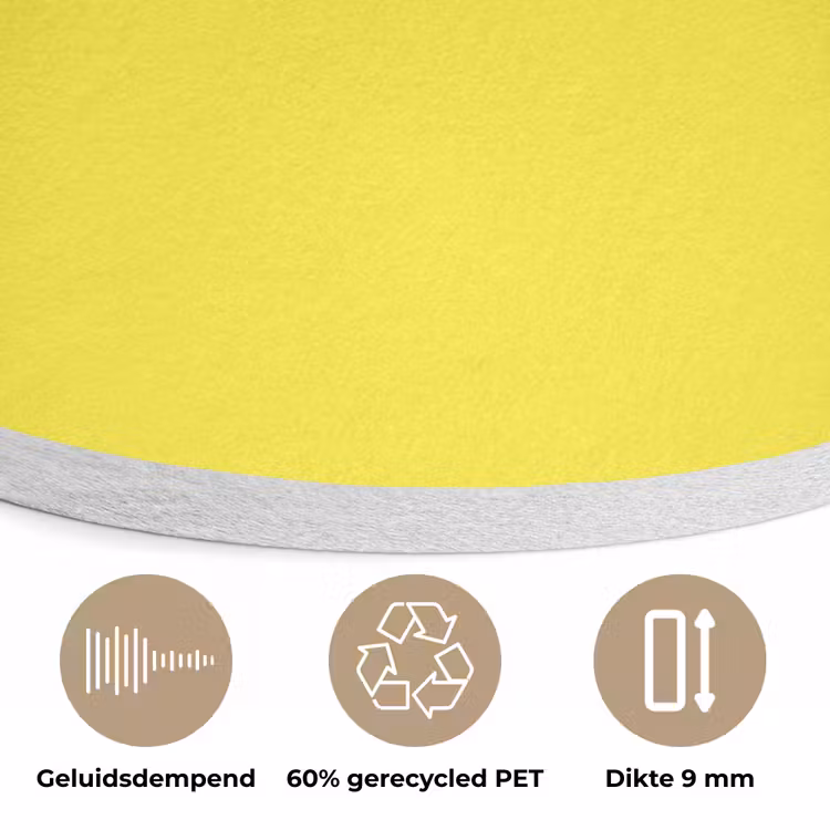 Soft - Custard - Geel Akoestische PET Vilt - Rond klein 838 -closeup_NL