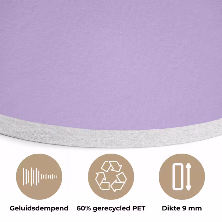 Soft - Lavender - Paars Akoestische PET Vilt - Rond klein 838 -closeup_NL