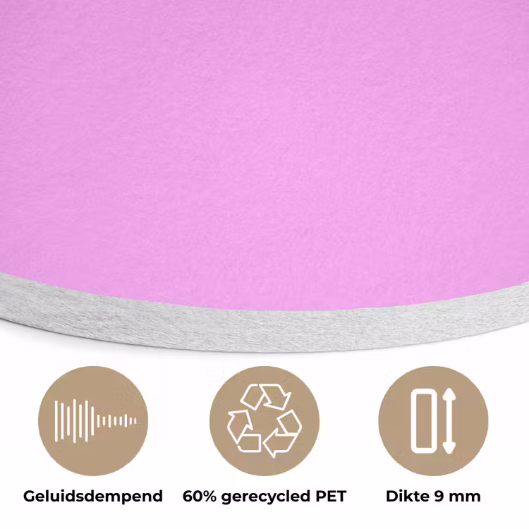 Soft - Lavender - Roze Akoestische PET Vilt - Rond klein 838 -closeup_NL