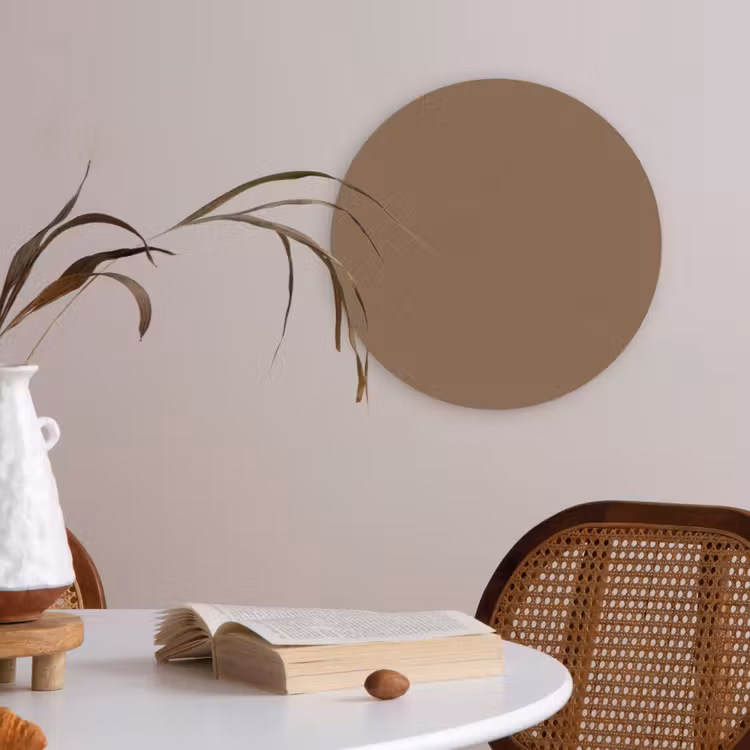 Soft - Walnut - Bruin Akoestische PET Vilt - Rond klein 838 -sfeer3