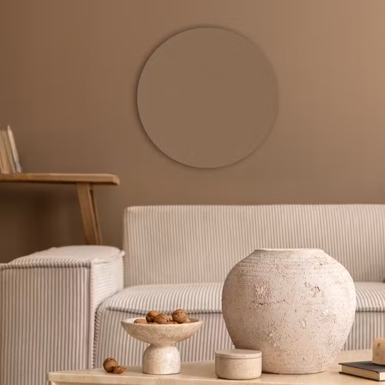 Soft - Walnut - Bruin Akoestische PET Vilt - Rond klein 838 -sfeer1