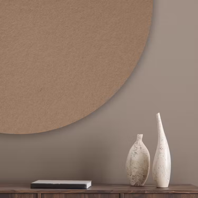 Soft - Walnut - Bruin Akoestische PET Vilt - Rond klein 838 -sfeer5_closeup
