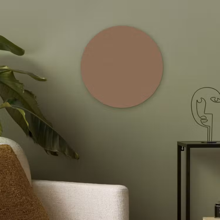 Soft - Walnut - Bruin Akoestische PET Vilt - Rond klein 838 -sfeer2