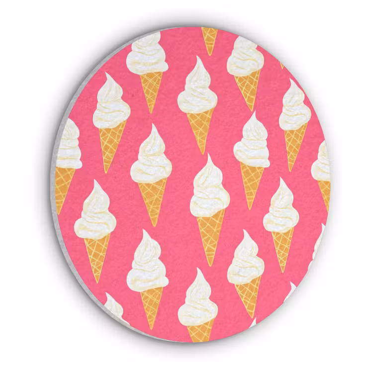 Softijs - Horentje - Roze Akoestische PET Vilt - Rond klein 838 -3d