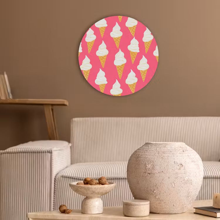 Softijs - Horentje - Roze Akoestische PET Vilt - Rond klein 838 -sfeer1