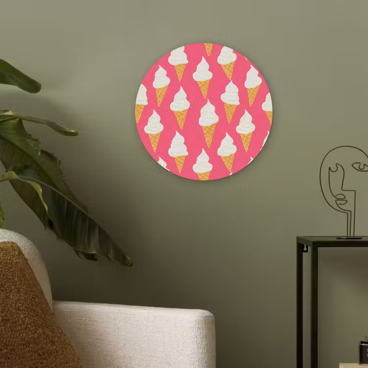 Softijs - Horentje - Roze Akoestische PET Vilt - Rond klein 838 -sfeer2