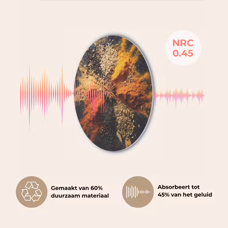 Specerijen - Explosie - Oranje Akoestische PET Vilt - Rond klein -USP_NL