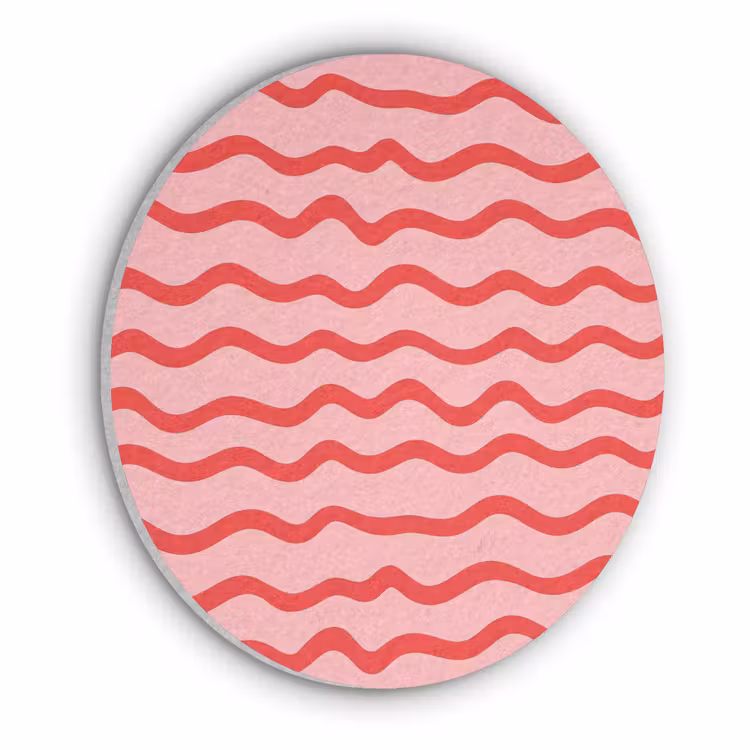 Speels - Patroon - Rood Akoestische PET Vilt - Rond klein 838 -3d