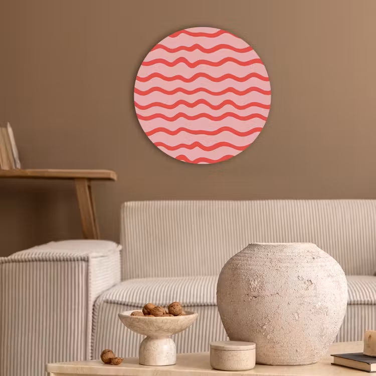 Speels - Patroon - Rood Akoestische PET Vilt - Rond klein 838 -sfeer1
