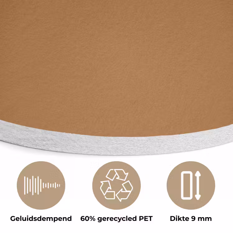Spiced - Cinnamon - Bruin Akoestische PET Vilt - Rond klein 838 -closeup_NL