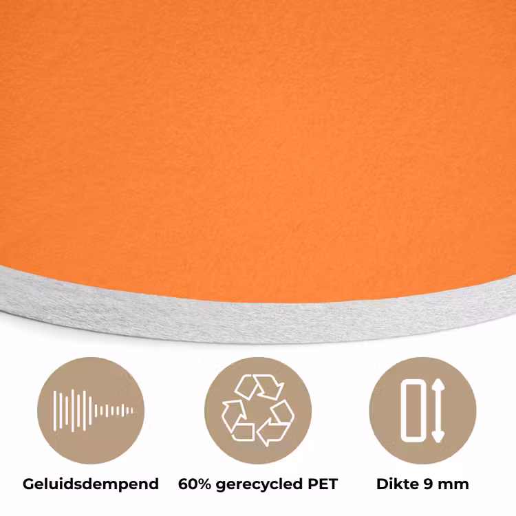 Spiced - Pumpkin - Oranje Akoestische PET Vilt - Rond klein 838 -closeup_NL