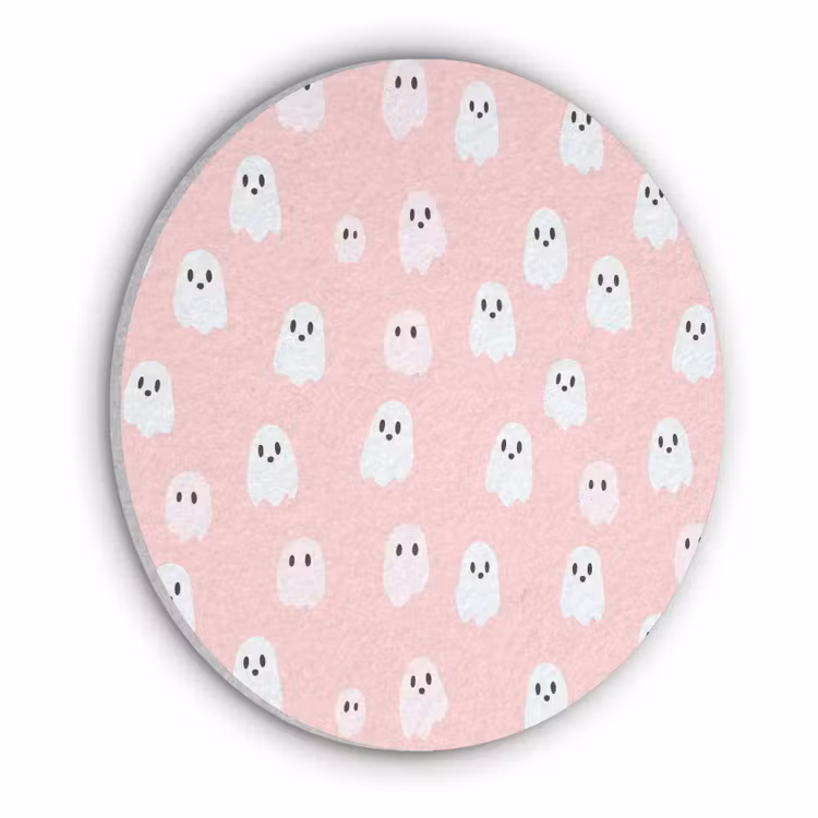 Spookjes - Patroon - Roze Akoestische PET Vilt - Rond klein 838 -3d