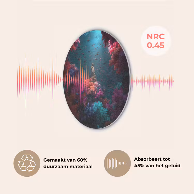 Standbeeld - Zeebodem - Koraal - Kleurrijk Akoestische PET Vilt - Rond klein -USP_NL