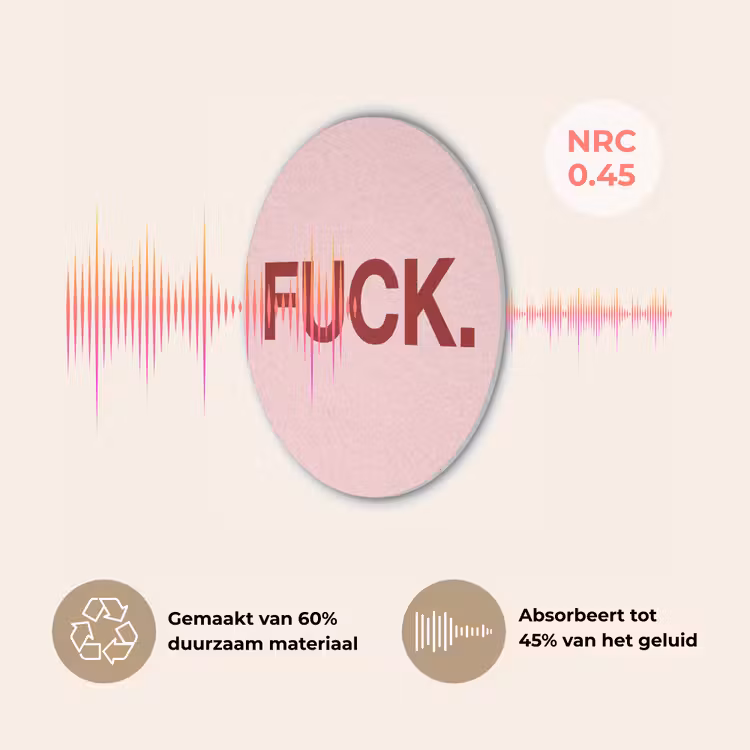 Statement - Krachtig - Roze Akoestische PET Vilt - Rond klein -USP_NL