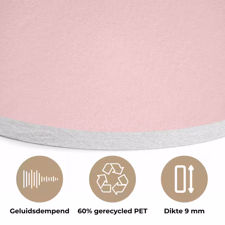 Statement - Krachtig - Roze Akoestische PET Vilt - Rond klein -closeup_NL