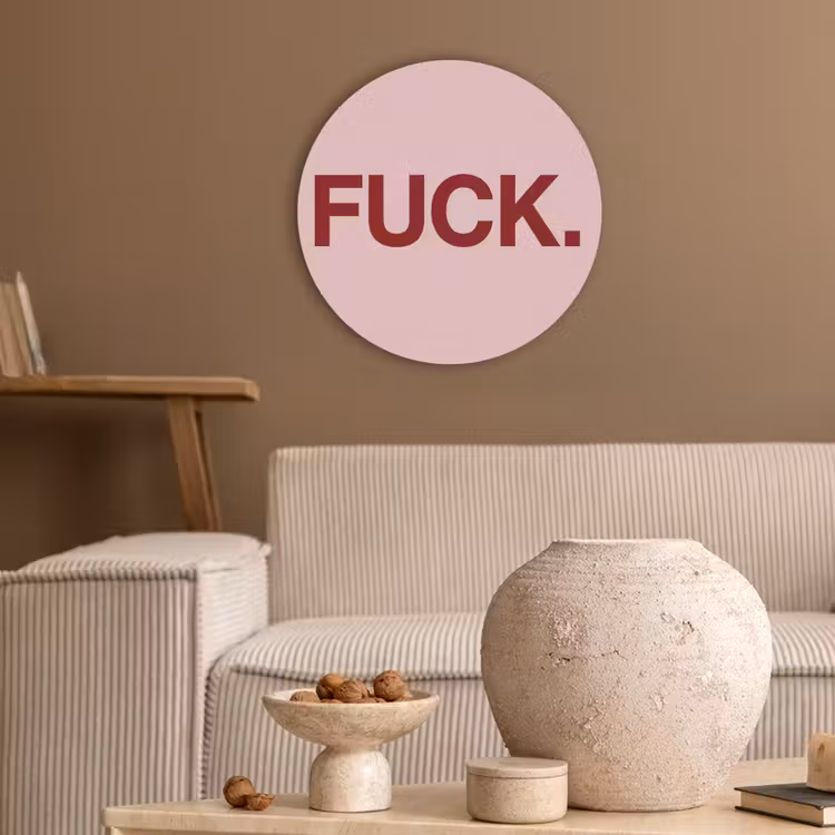 Statement - Krachtig - Roze Akoestische PET Vilt - Rond klein -sfeer1