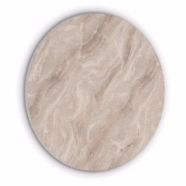 Steen - Golvend - Abstract - Beige Akoestische PET Vilt - Rond klein -3d