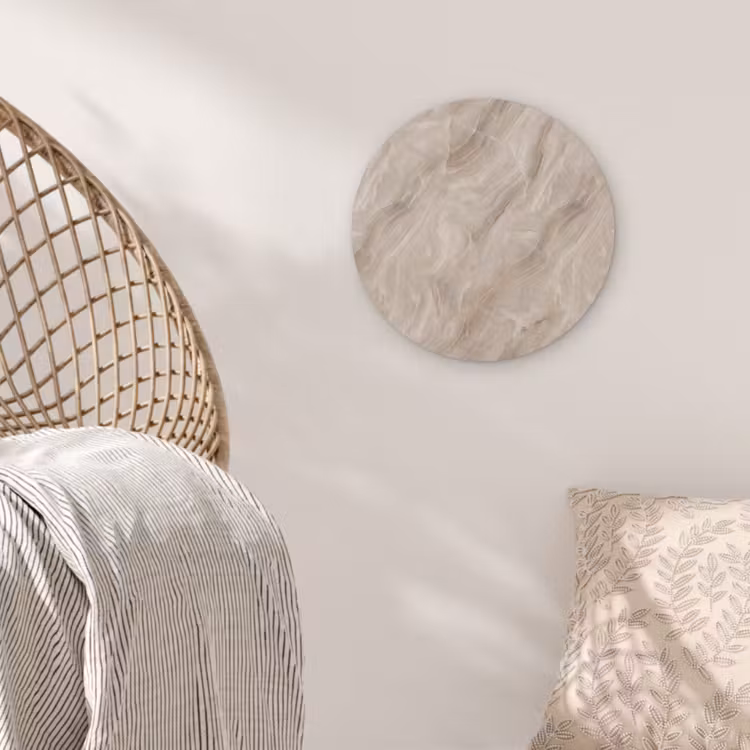 Steen - Golvend - Abstract - Beige Akoestische PET Vilt - Rond klein -sfeer4