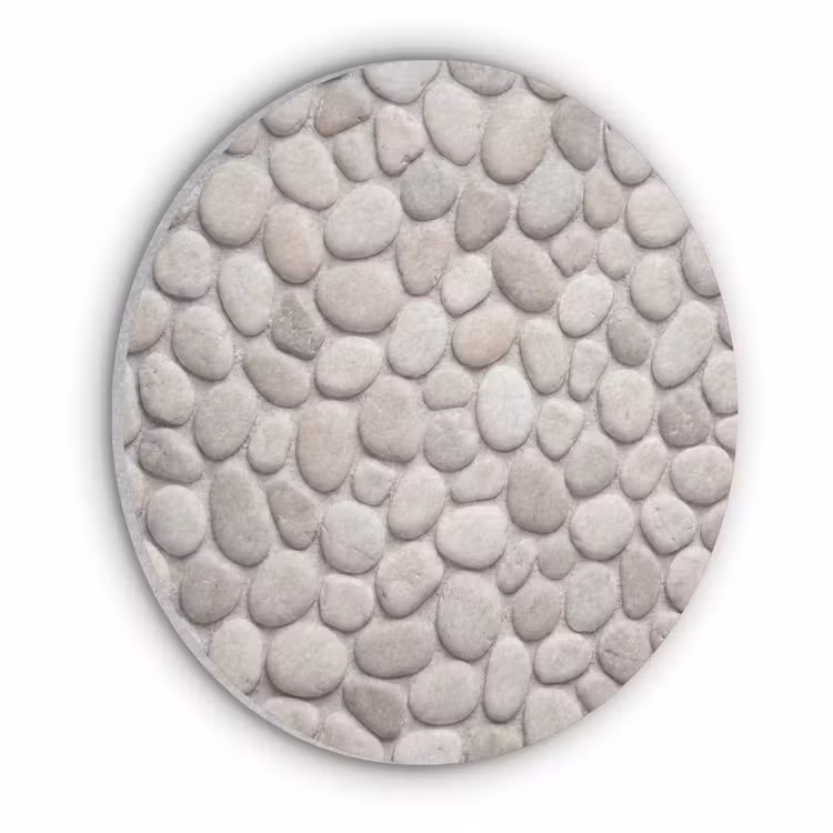 Steen - Kiezel - Natuur - Minimalistisch - Beige Akoestische PET Vilt - Rond klein -3d