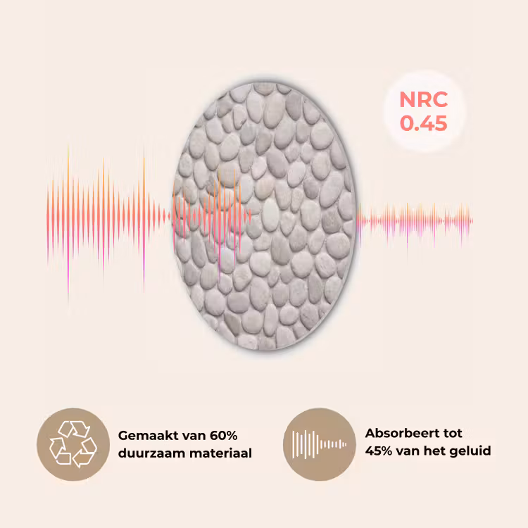 Steen - Kiezel - Natuur - Minimalistisch - Beige Akoestische PET Vilt - Rond klein -USP_NL